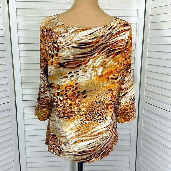 Chico’s Top Size 3 XL (16) Stretchy Knit Animal Print - Picture 6 of 13